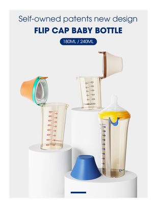 Babydriehoek Vrije het Voeden van 8 Oz 240ml BPA Flessen Antikoliek Flip Cap Wide Neck