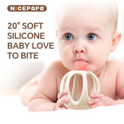 NICEPAPA EXPLORATIE 100% voedselkwaliteit siliconen baby tanden sensor kalmerende babyproducten (roze)