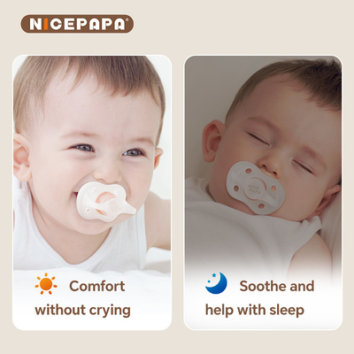 NICEPAPA COMPANION BPA-vrij fopspeen Air Pressure Self-Adjusting 6+ maanden met fopspeen Clip Storage Box