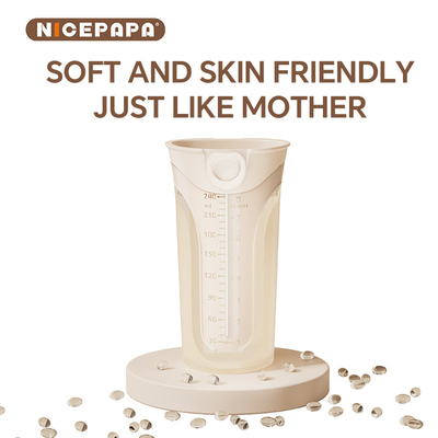 NICEPAPA FLIP-CAP Duurzame BPA-vrije voedselkwaliteit siliconen babyfles Hollow Scale Easy Grip (Cross hole M)