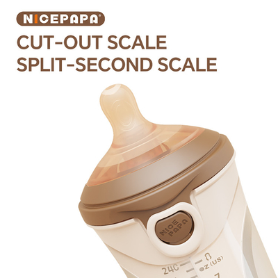 NICEPAPA FLIP-CAP Duurzame BPA-vrije voedselkwaliteit siliconen babyfles Hollow Scale Easy Grip (Cross hole M)